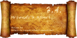Hrivnyák Albert névjegykártya