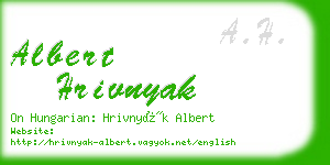 albert hrivnyak business card